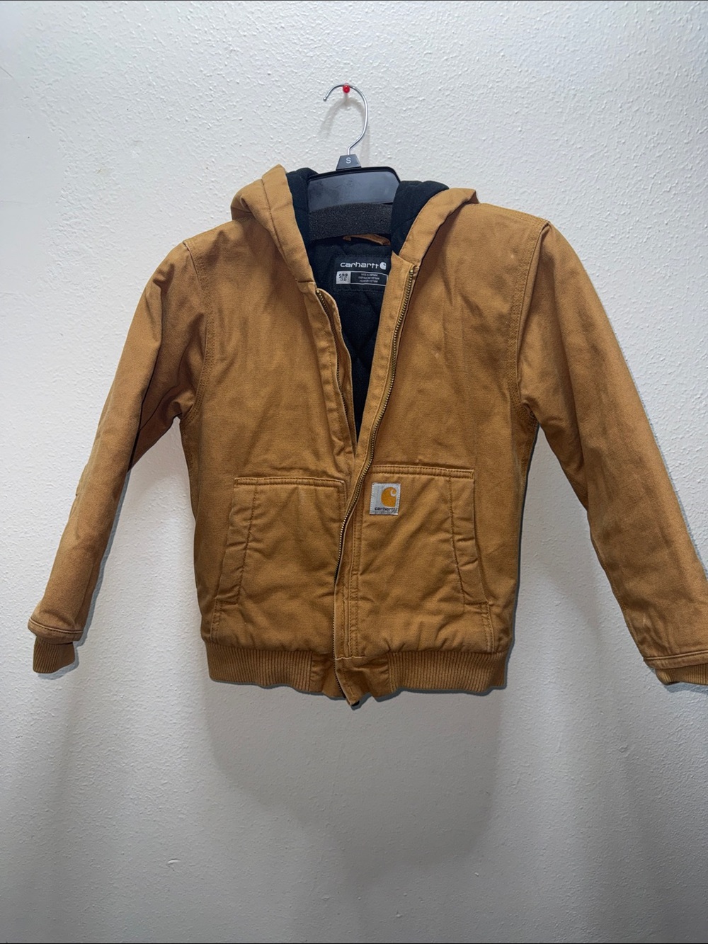 Carhartt Kids Brown Hooded Work Puffer Jacket